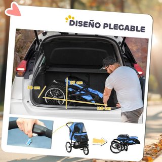 Carrito Perros Medianos Pequeños Capota y Cesta