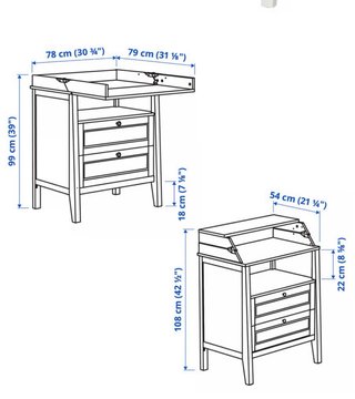 Cambiador Bebé Blanco IKEA SUNDVIK