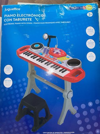 Piano electrónico con taburete infantil