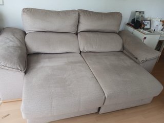 Sofá 2 plazas extensible beige
