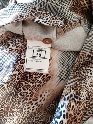 Blusa animal print leopardo y cuadros talla 58