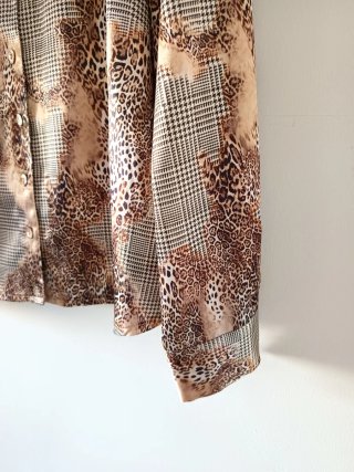 Blusa animal print leopardo y cuadros talla 58