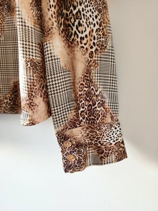 Blusa animal print leopardo y cuadros talla 58