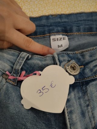 Pantalón vaquero verano bordado flores