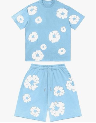 Conjunto floral unisex algodón