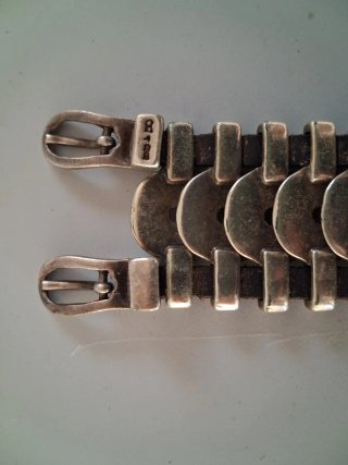 Pulsera Uno de 50 Cuero y Plata