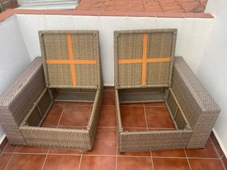 Sofá modular exterior 2 plazas mimbre
