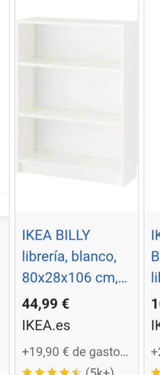 Librería IKEA BILLY blanca 80x28x106 cm