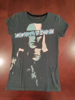 Camiseta Converse Chica Talla L, color verde