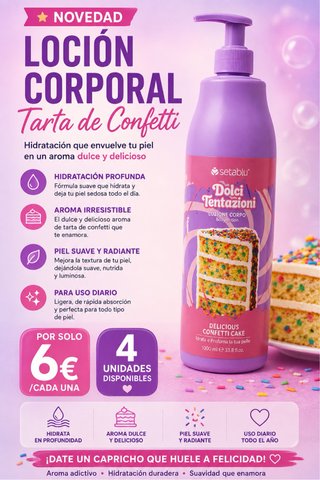 4 Lociones Corporales Tarta de Confetti