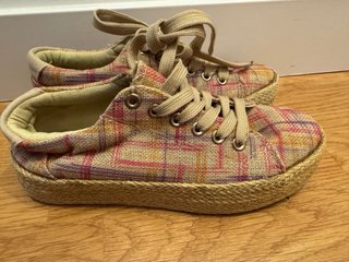 Zapatillas Mia tela cuadros