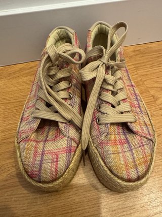 Zapatillas Mia tela cuadros