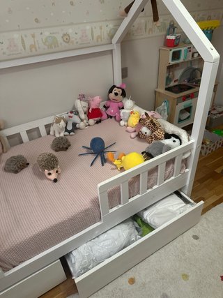 Cama infantil 90x190 tipo casita con cajones