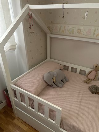 Cama infantil 90x190 tipo casita con cajones