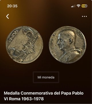 Medalla Conmemorativa Papa Pablo VI Roma 1963-1978