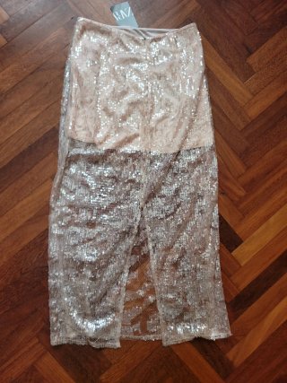 Falda Zara Lentejuelas Talla S