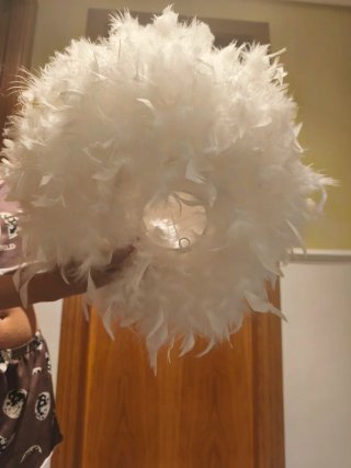 Lámpara de techo plumas blanca