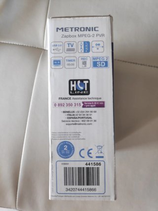 Metronic Zapbox MPEG-2 PVR Receptor TDT USB