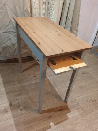 Mesa consola de madera con cajón