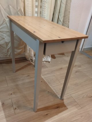 Mesa consola de madera con cajón