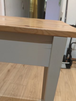 Mesa consola de madera con cajón