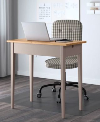 Mesa consola de madera con cajón