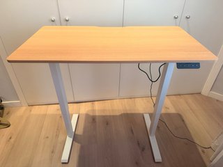 Escritorio elevable eléctrico madera y metal