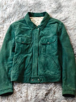Chaqueta Biker Ante Mujer Verde