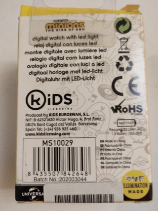 Reloj Digital Minions con Luces LED