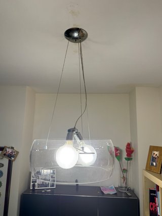 Lámpara colgante comedor cristal y metal