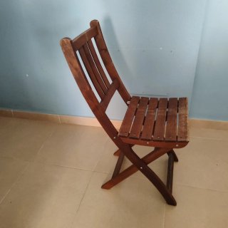 4 Sillas Plegables Madera Jardín