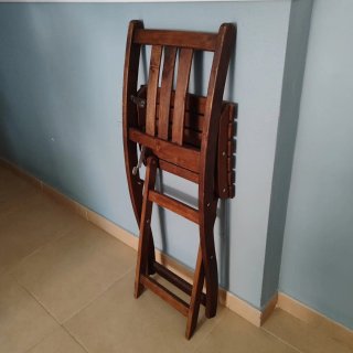4 Sillas Plegables Madera Jardín
