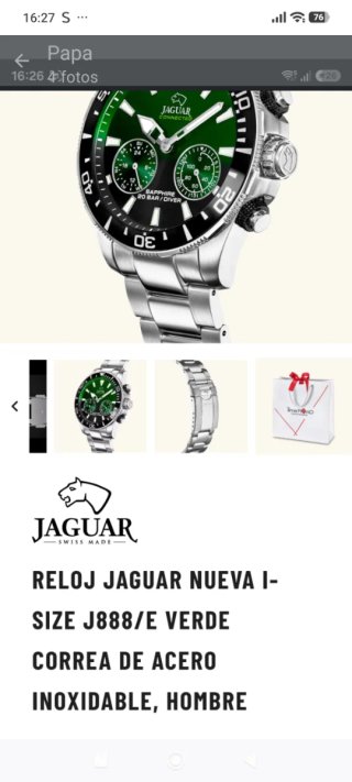 Reloj Jaguar Hombre Cronógrafo Esfera Verde