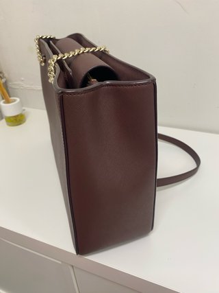 Bolso DKNY Piel Marrón Cadena Dorada