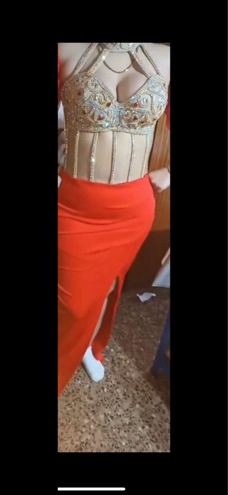 Vestido de pedrería rojo