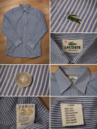 Camicia Lacoste vintage a righe uomo taglia 40