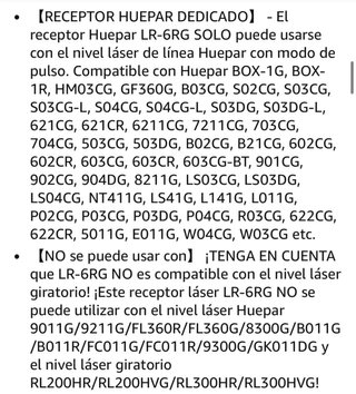 Huepar LR-6RG Detector de nivel láser