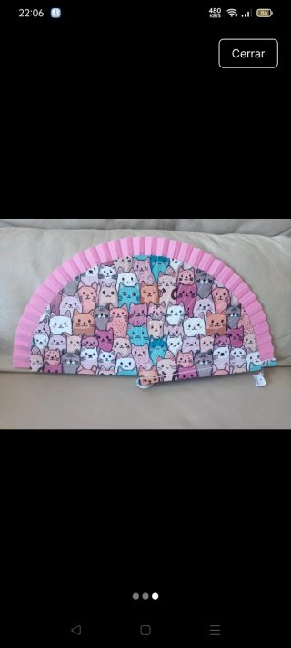 Conjunto bolso y abanico gatos