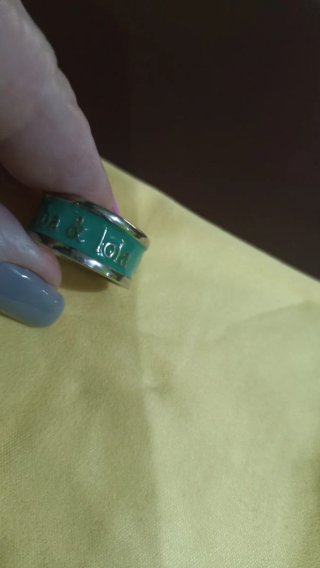 Anillo Bimba y Lola plateado y verde