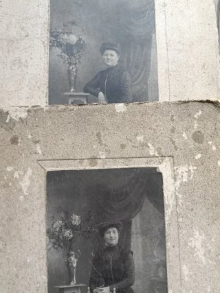 🇫🇷 2 retratos antiguos, C. Odinot. S. XIX