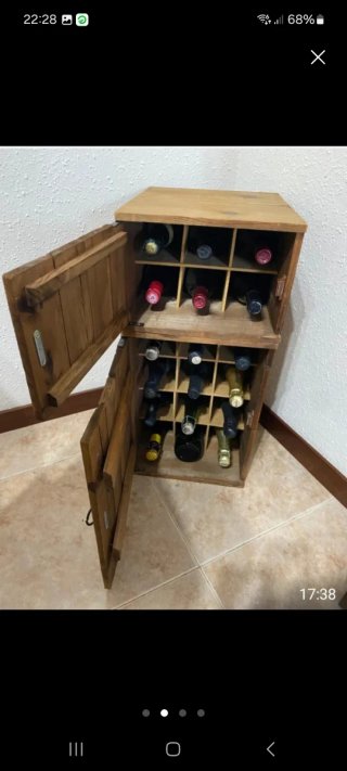Botellero de madera rústico capacidad 18 botellas