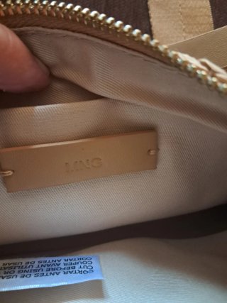 Bolso rafia bandolera beige/marrón