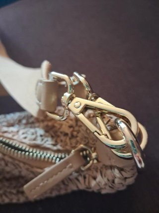 Bolso rafia bandolera beige/marrón