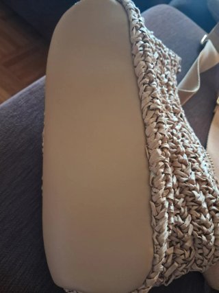 Bolso rafia bandolera beige/marrón