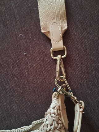 Bolso rafia bandolera beige/marrón
