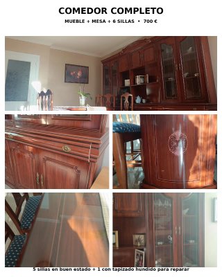 Comedor Completo: Mueble, Mesa y 6 Sillas