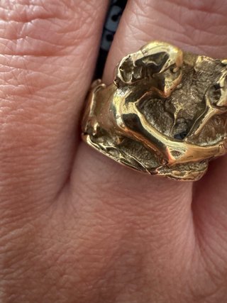 Anillo Escultórico Vintage latón 60s-80s