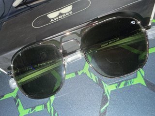 Gafas Aviador AWGSEE + Cartera Piel Marrón