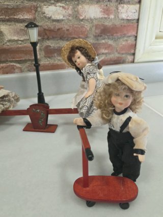 Conjunto 4 Muñecas Porcelana Vintage 15cm