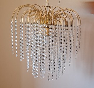 Lámpara araña dorada cristal colgante